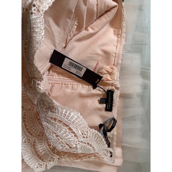 NWT London Dress Co. Peach Lace Homecoming Dress - Size 10 - Picture 6 of 10